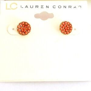 NWT Lauren Conrad earrings - jewelry - new - coral pink and gold